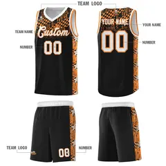 Black Mosaic Stars Pattern Basketball Jersey 5