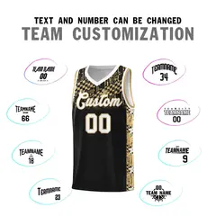 Black Mosaic Stars Pattern Basketball Jersey 4