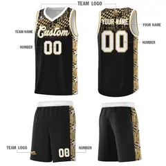 Black Mosaic Stars Pattern Basketball Jersey 5