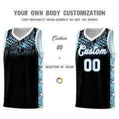 Black Mosaic Stars Pattern Basketball Jersey 3