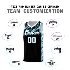 Black Mosaic Stars Pattern Basketball Jersey 4