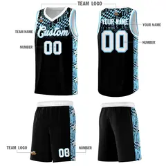 Black Mosaic Stars Pattern Basketball Jersey 5
