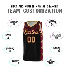 Black Mosaic Stars Pattern Basketball Jersey 4
