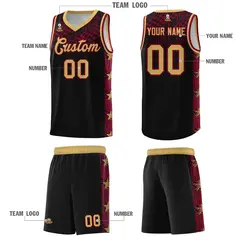 Black Mosaic Stars Pattern Basketball Jersey 5