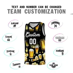 Black National Beer Day Beer Bubble Basketball Jersey 4