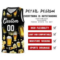 Black National Beer Day Beer Bubble Basketball Jersey 5