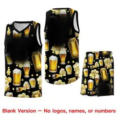 Black National Beer Day Beer Bubble Basketball Jersey 7