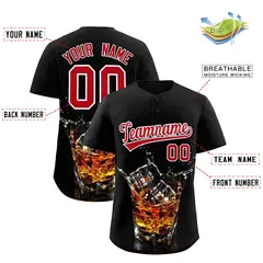 Black National Beer Day Beer Pattern Baseball Jersey 2