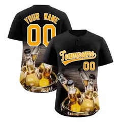 Black National Beer Day Beer Pattern Baseball Jersey