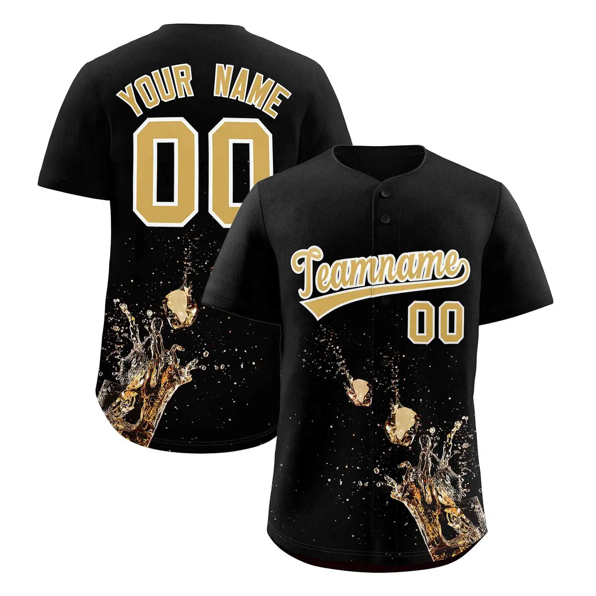 Black National Beer Day Beer Pattern Baseball Jersey