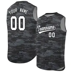 Black Navy Camo Sleeveless Baseball Jersey