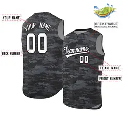 Black Navy Camo Sleeveless Baseball Jersey 2