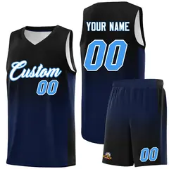 Black Navy Gradient Basketball Jersey Sports Uniform 1