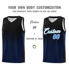 Black Navy Gradient Basketball Jersey Sports Uniform 3