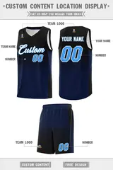 Black Navy Gradient Basketball Jersey Sports Uniform 5