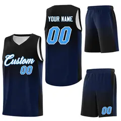 Black Navy Gradient Basketball Jersey Sports Uniform 7
