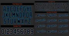 Black Navy-Orange Classic Style Baseball Jersey 3