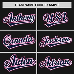 Black Navy Pink Raglan Sleeves Authentic Baseball Jersey 3