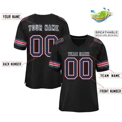 Black Navy-White Classic Style Football Jersey 2