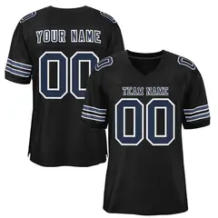 Black Navy-White Classic Style Football Jersey 1