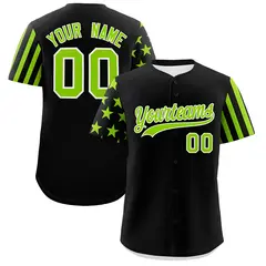 Black Neon Green American Flag Raglan Baseball Jersey