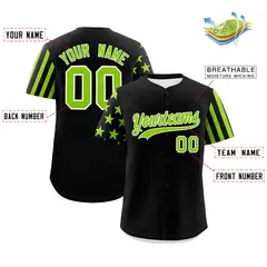 Black Neon Green American Flag Raglan Baseball Jersey 2