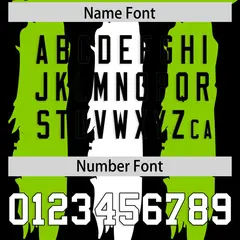 Black Neon Green and White Graffiti Flag Football Jersey 4