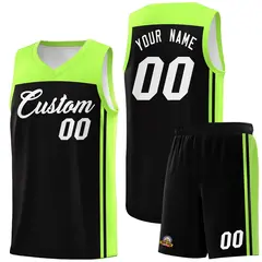 Black Neon Green Classic Sets Basketball Jersey 1