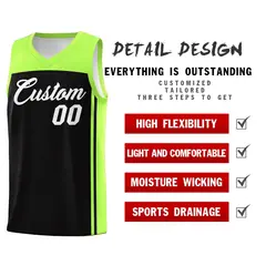 Black Neon Green Classic Sets Basketball Jersey 2
