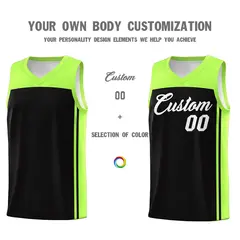 Black Neon Green Classic Sets Basketball Jersey 3