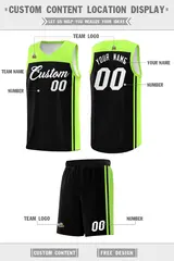 Black Neon Green Classic Sets Basketball Jersey 5
