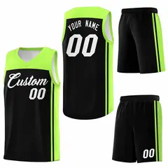 Black Neon Green Classic Sets Basketball Jersey 6