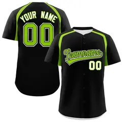 Black Neon Green Color Block Authentic Baseball Jersey 1