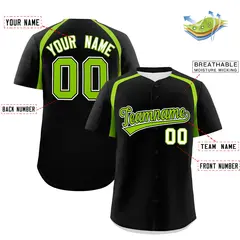 Black Neon Green Color Block Authentic Baseball Jersey 2