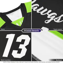 Black Neon Green Double Side Reversible Basketball Jersey 2