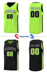 Black Neon Green Double Side Sets Men Basketball Jersey 3