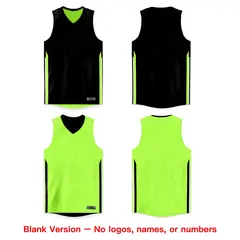 Black Neon Green Double Side Tops Team Basketball Jersey 6