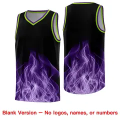 Black Neon Green Flame Graffiti Pattern Basketball Jersey 6