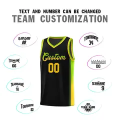 Black Neon Green-Gold Gradient Sports Basketball Jersey 4