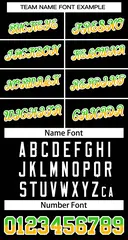 Black Neon Green Gold-White Stripe Gradient Baseball Jersey 3