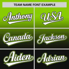 Black Neon Green Gradient Authentic Baseball Jersey 3