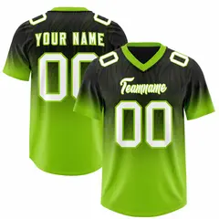 Black Neon Green Gradient Authentic Outdoor Football Jersey 1