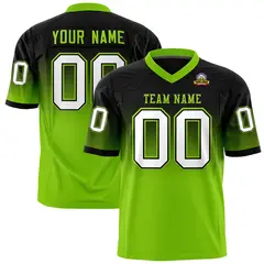 Black Neon Green Gradient Fashion Authentic Football Jersey