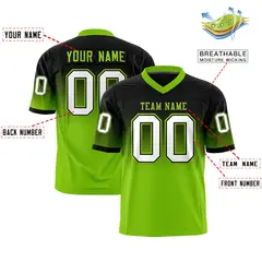 Black Neon Green Gradient Fashion Authentic Football Jersey 2