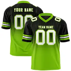 Black Neon Green Gradient Fashion Flag Football Jersey