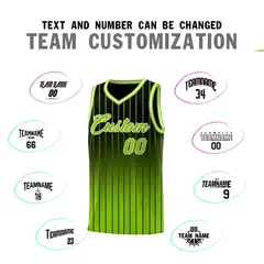Black Neon Green Gradient Stripe Fashion Basketball Jersey 4