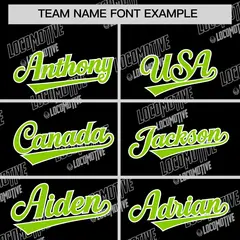 Black Neon Green Graffiti Full Button Baseball Jersey 3