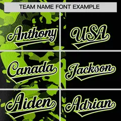 Black Neon Green Graffiti Split Raglan Baseball Jersey 3