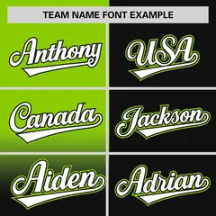 Black Neon Green Half Gradient Authentic Baseball Jersey 3