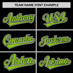 Black Neon Green Half Stripe Authentic Baseball Jersey 3
